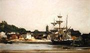 Charles-Francois Daubigny The Harbour at Honfleur painting